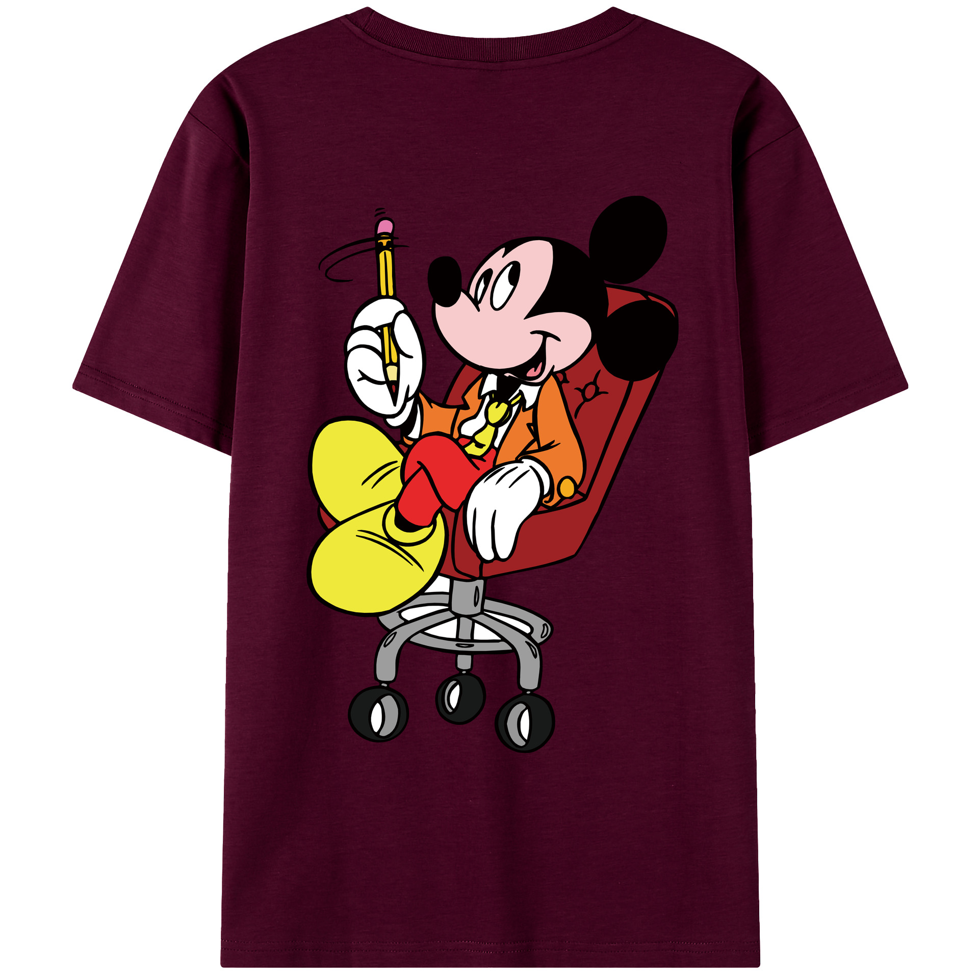 （画像用） ミッキーマウス Mickey Mouse レディース半袖Tシャツ(バックプリント)